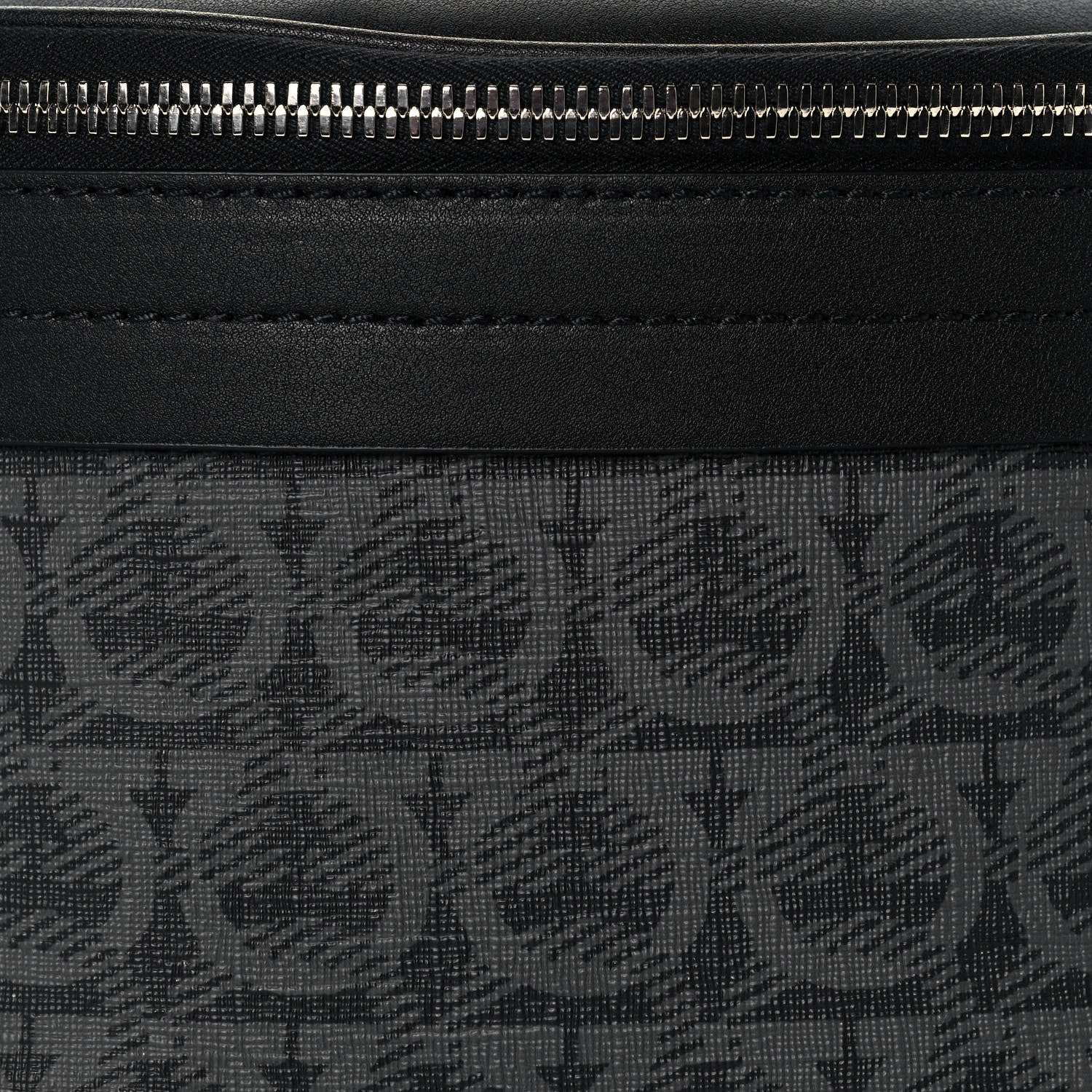 Salvatore Ferragamo Gancini Monogram Calfskin Waist Bag Black Grey 6 of 11
