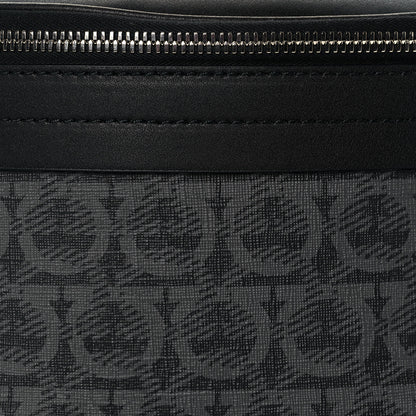 Salvatore Ferragamo Gancini Monogram Calfskin Waist Bag Black Grey 6 of 11