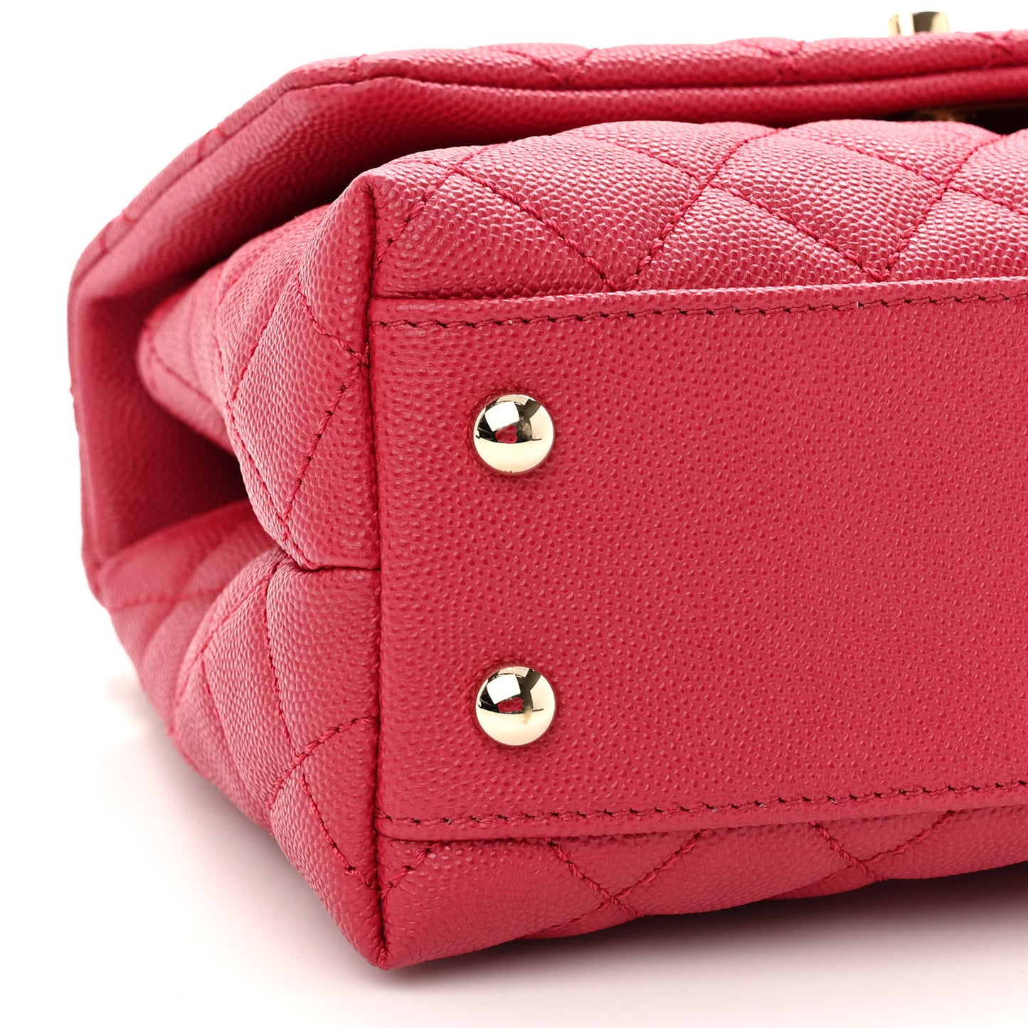 Caviar Quilted Mini Coco Handle Flap Fuchsia