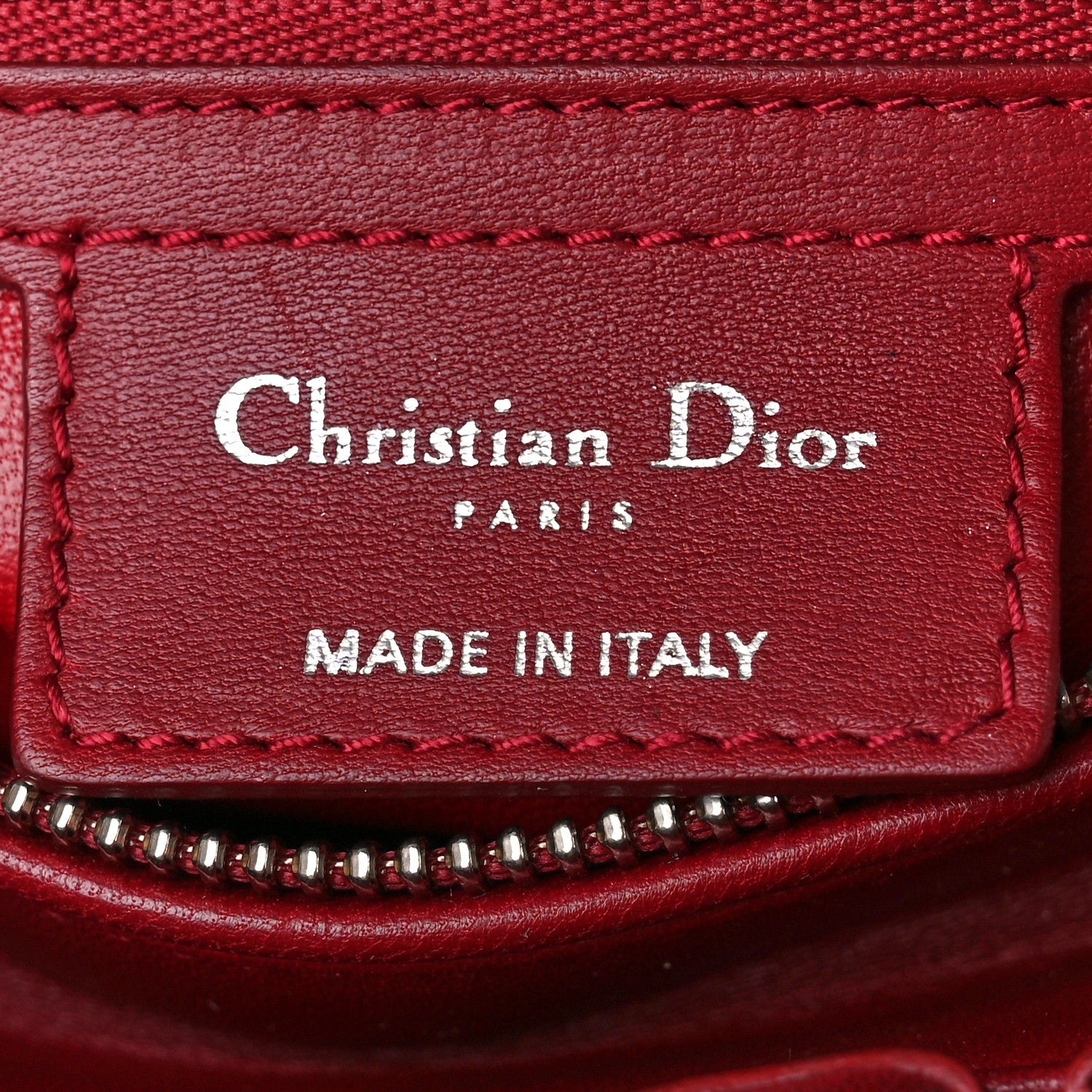 Christian Dior Lambskin Cannage Bow Medium Lady Dior Burgundy 6 of 10