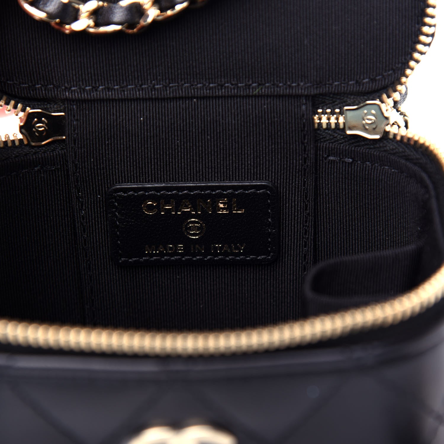 Chanel Lambskin Quilted My Chanel Lady Vanity Case With Chain Black 6 of 11