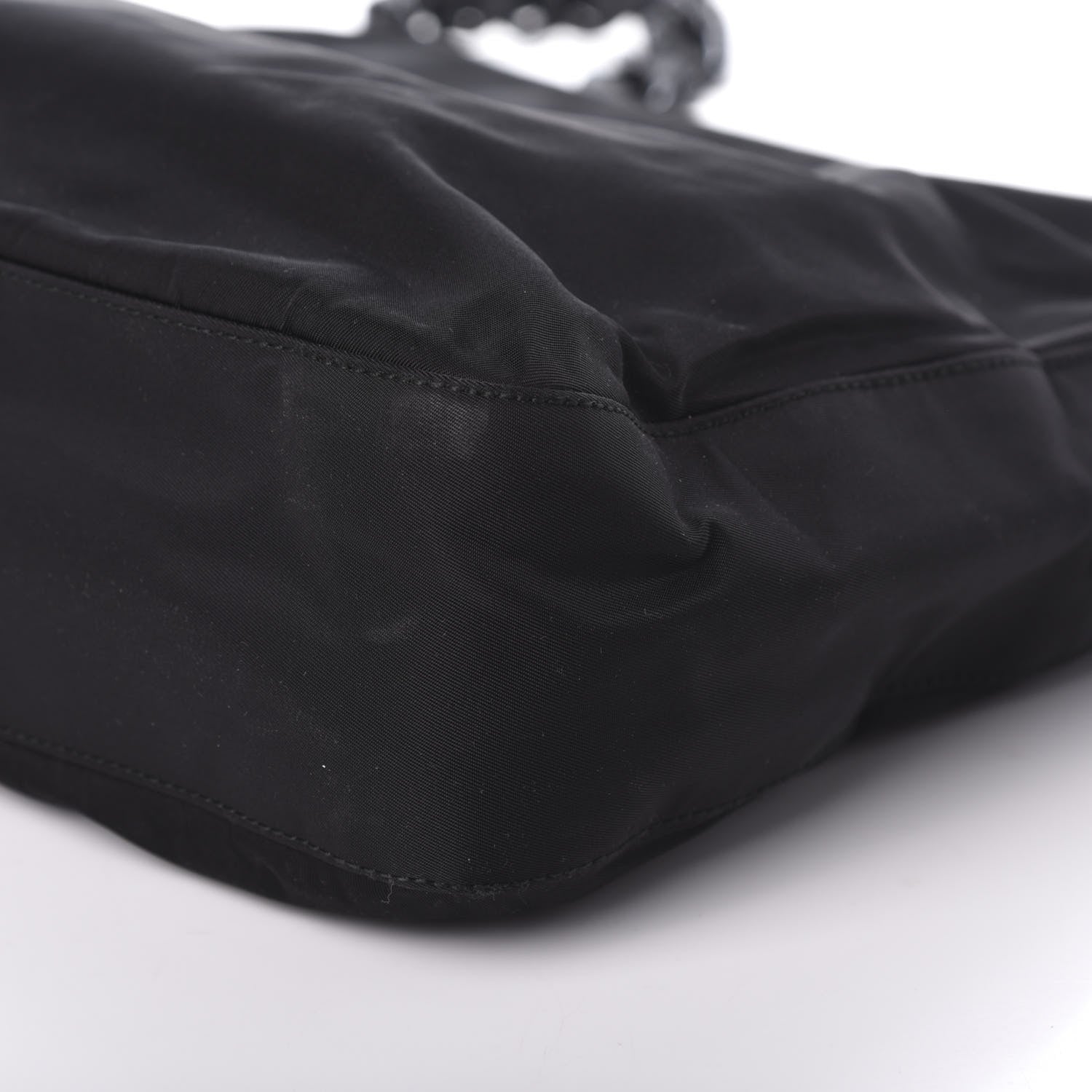 Prada Tessuto Nylon Chain Shoulder Bag Black 8 of 8