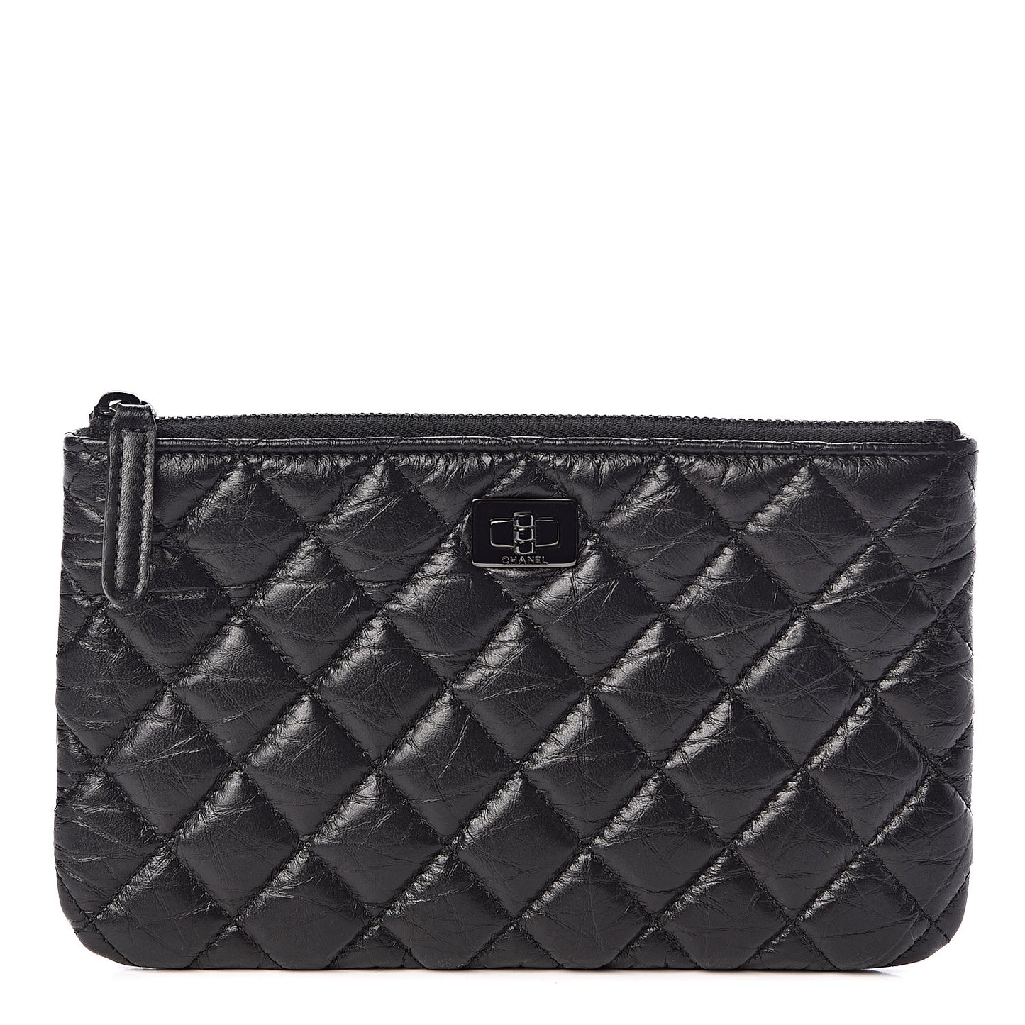 Aged Calfskin Quilted Medium Reissue Cosmetic Case So Black