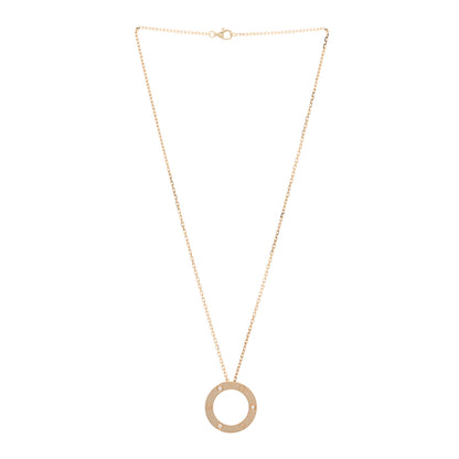 Cartier 18K Yellow Gold 3 Diamonds LOVE Pendant Necklace 3 of 5