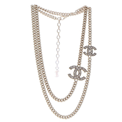 Chanel Quilted CC Long Chain Necklace Gold Pearly White 3 of 7