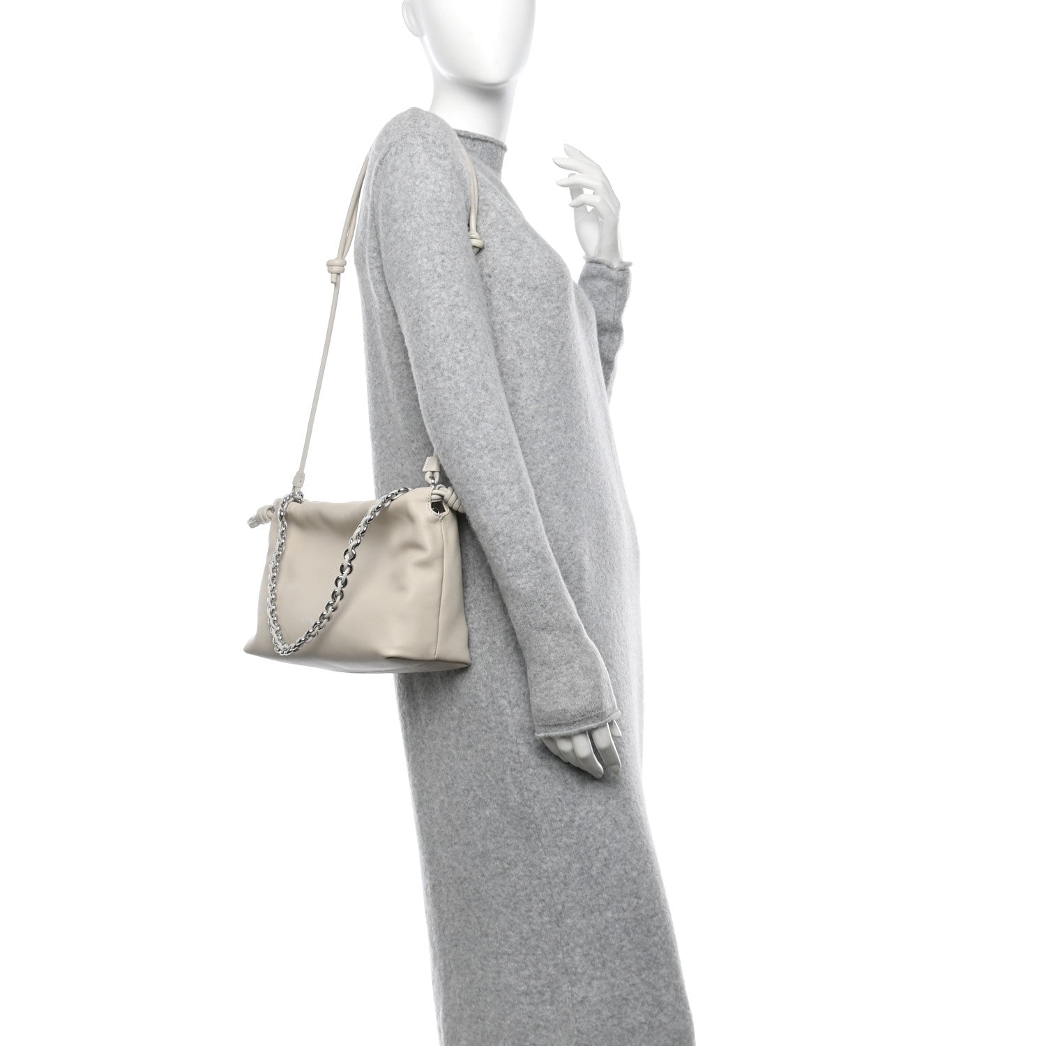 Loewe Mellow Nappa Medium Donut Chain Flamenco Knot Clutch Sea Salt 2 of 10