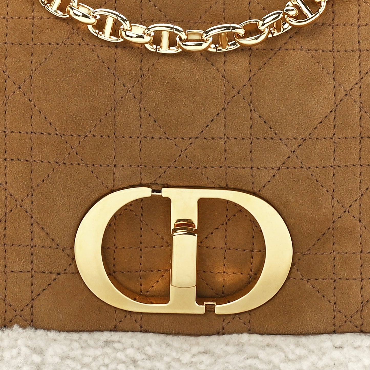 Shearling Cannage Large Caro Bag Camel