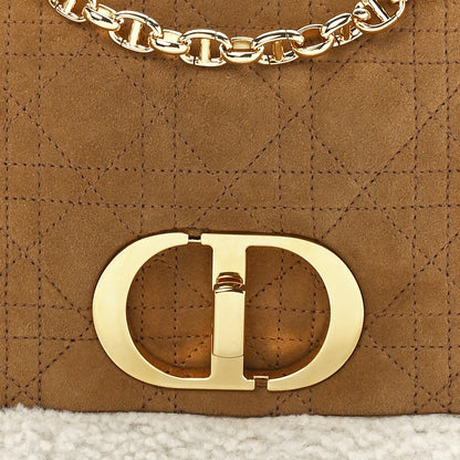Christian Dior Shearling Cannage Large Caro Bag Camel 7 of 10
