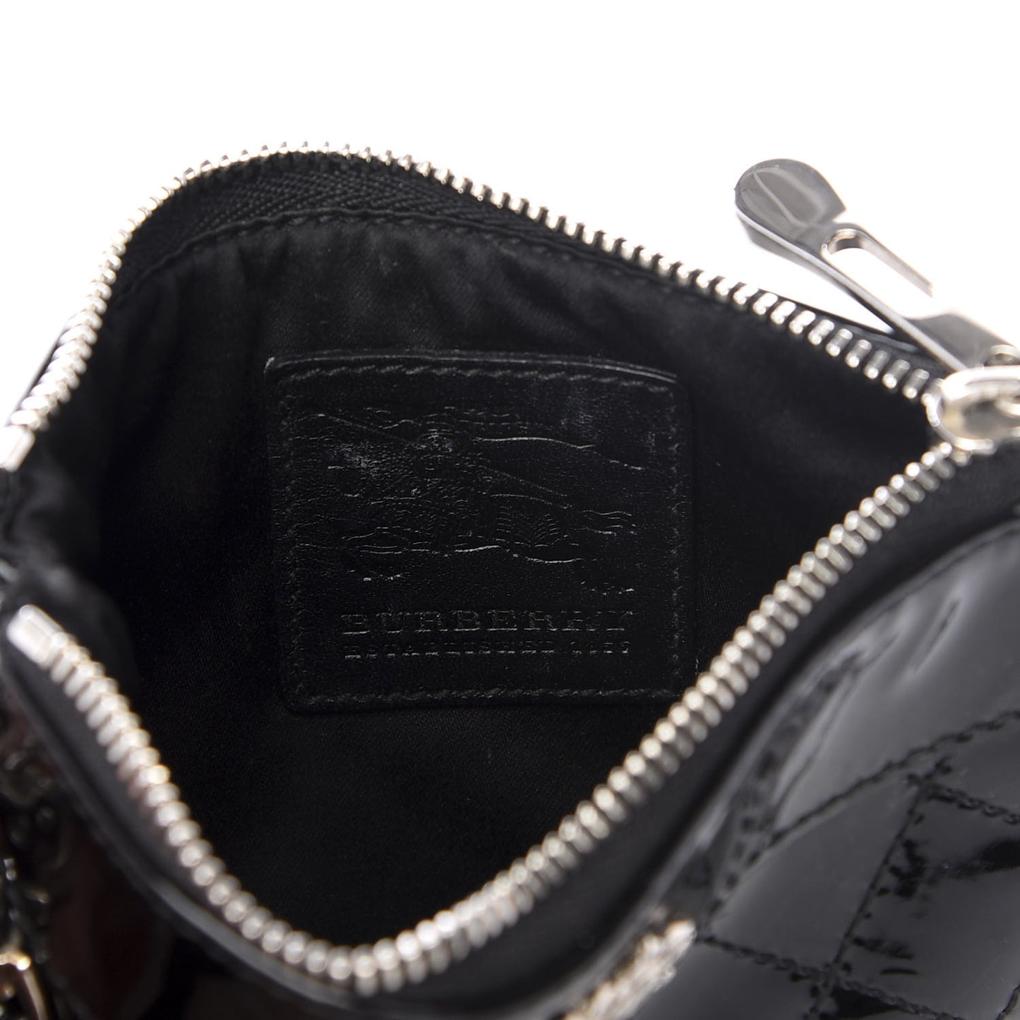 Patent Quilted Wristlet Black