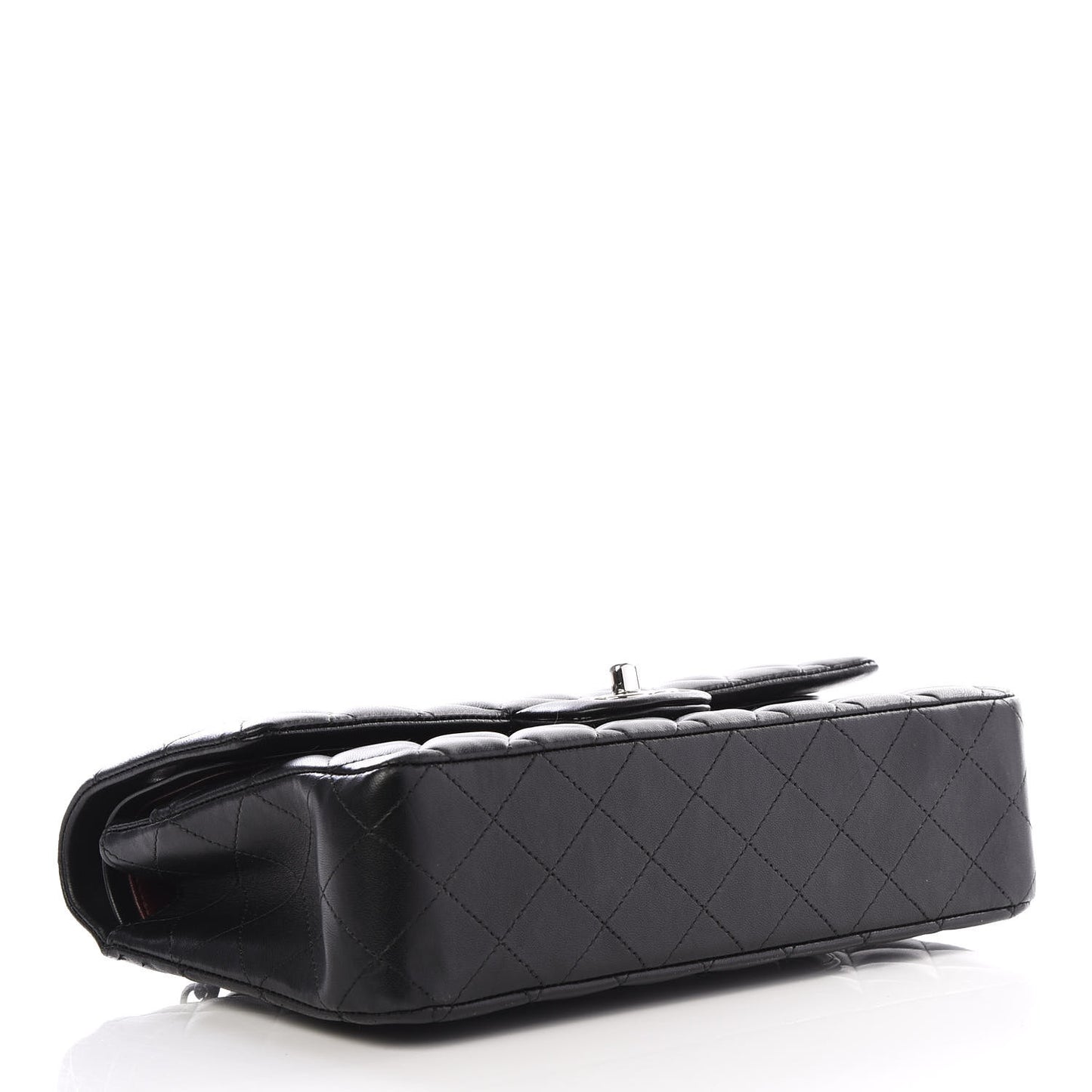 Lambskin Quilted Medium Double Flap Black