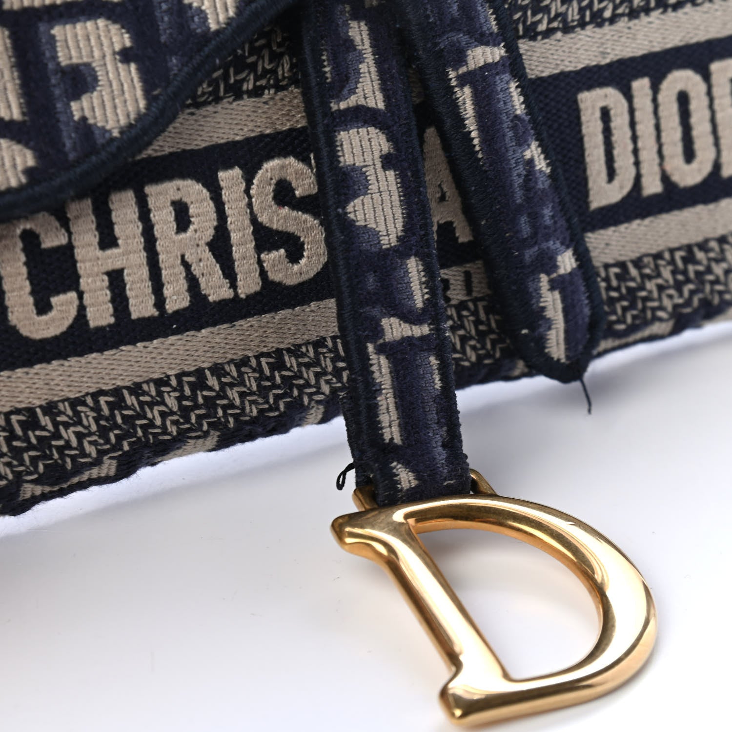 Christian Dior Oblique Slim Saddle Pouch Blue 9 of 17