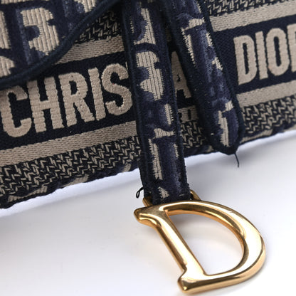 Christian Dior Oblique Slim Saddle Pouch Blue 9 of 17