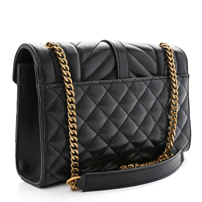 Saint Laurent Grain De Poudre Textured Mixed Matelasse Triquilt Small Monogram Satchel Black 3 of 11