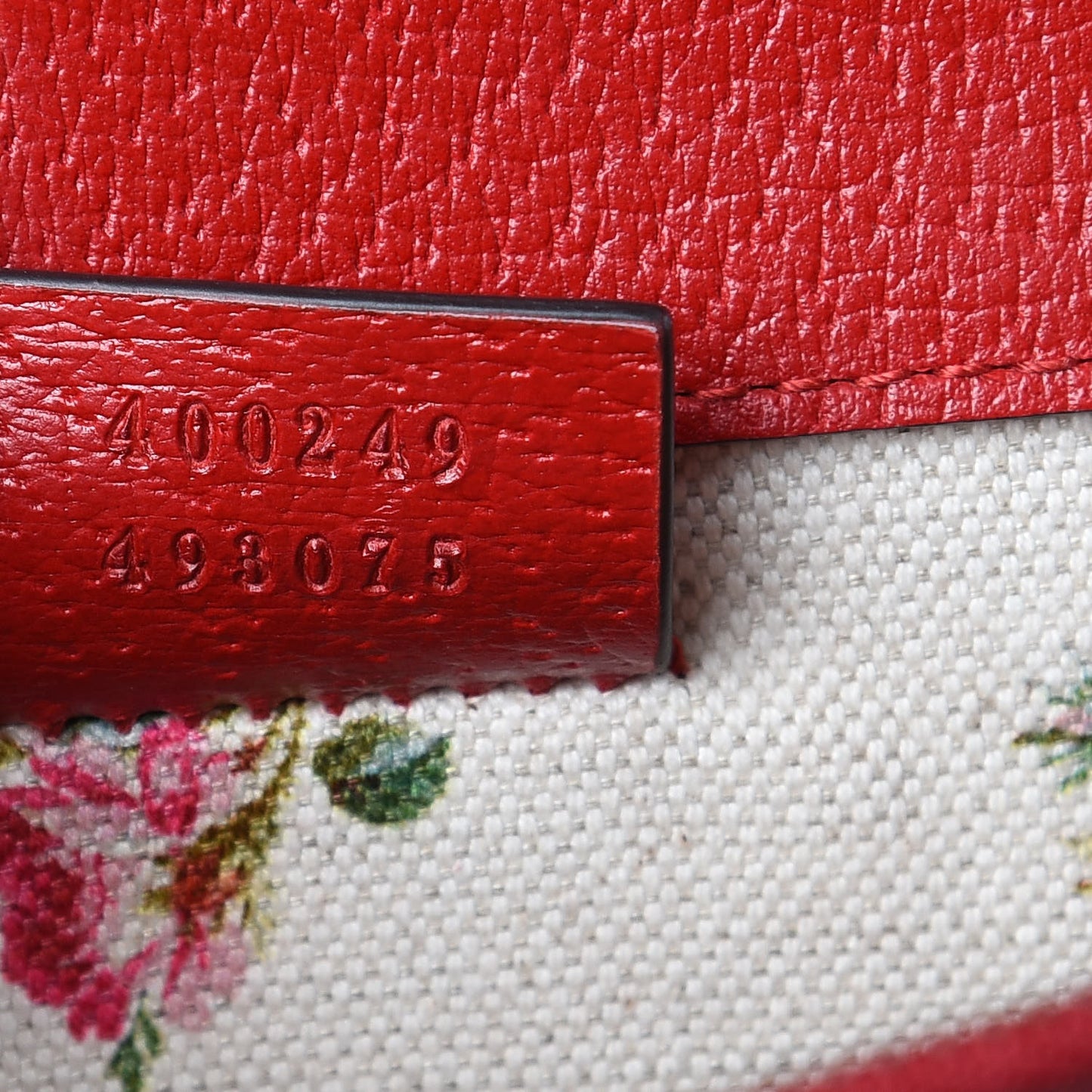 Calfskin Web Floral Embroidered Small Dionysus Shoulder Bag Hibiscus Red