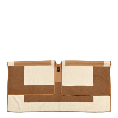 Hermes Cashmere Silk H Passant Poncho Ecru Noisette Camel 1 of 3