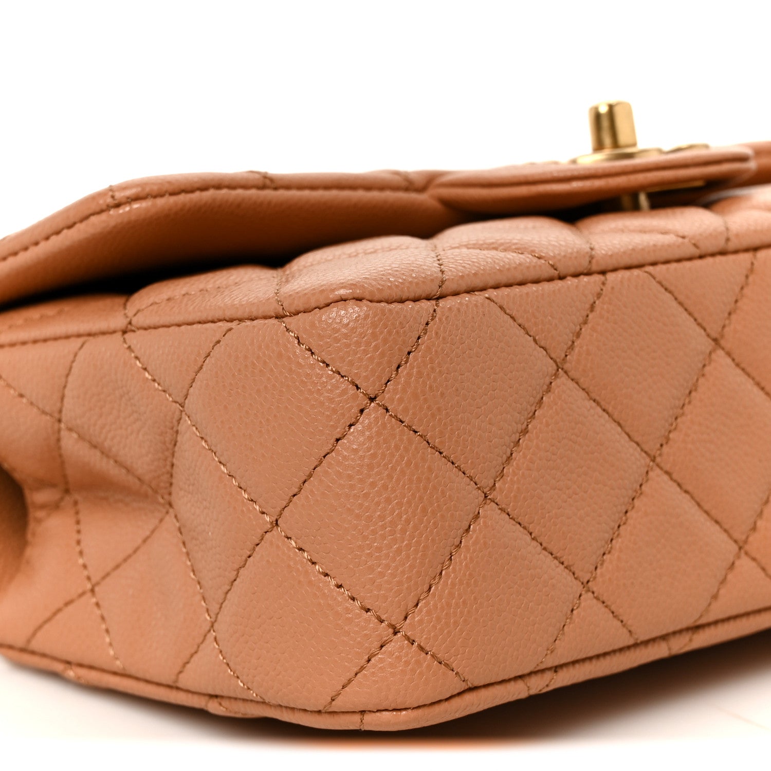 Chanel Caviar Quilted Mini Handy CC Flap Camel 10 of 13
