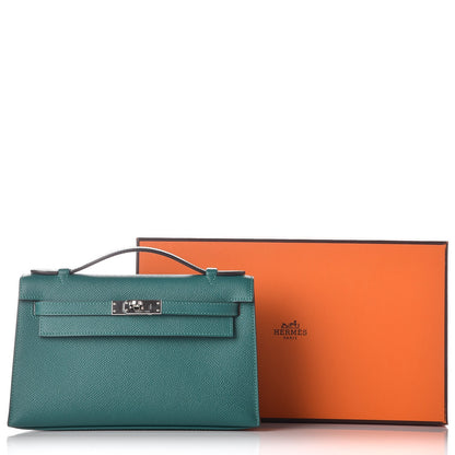 Hermes Epsom Kelly Pochette Clutch Malachite 24 of 24