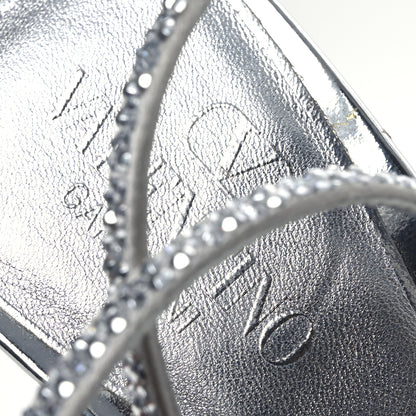 Valentino Garavani Crystal Embellished 90mm Sandals 38 Silver 12 of 16