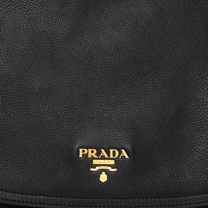 Prada Vitello Daino Antik houlder Bag Black 8 of 13