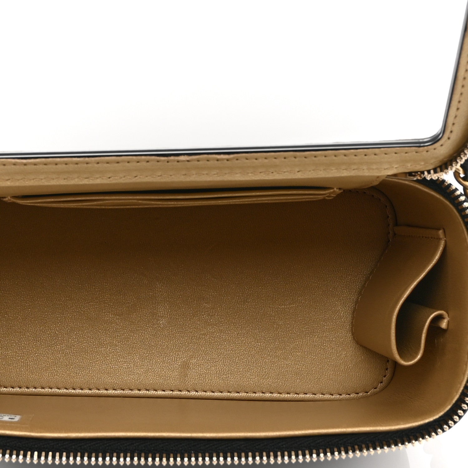 Chanel Lambskin Enamel Quilted Small Vanity Case With Chain Black 5 of 10