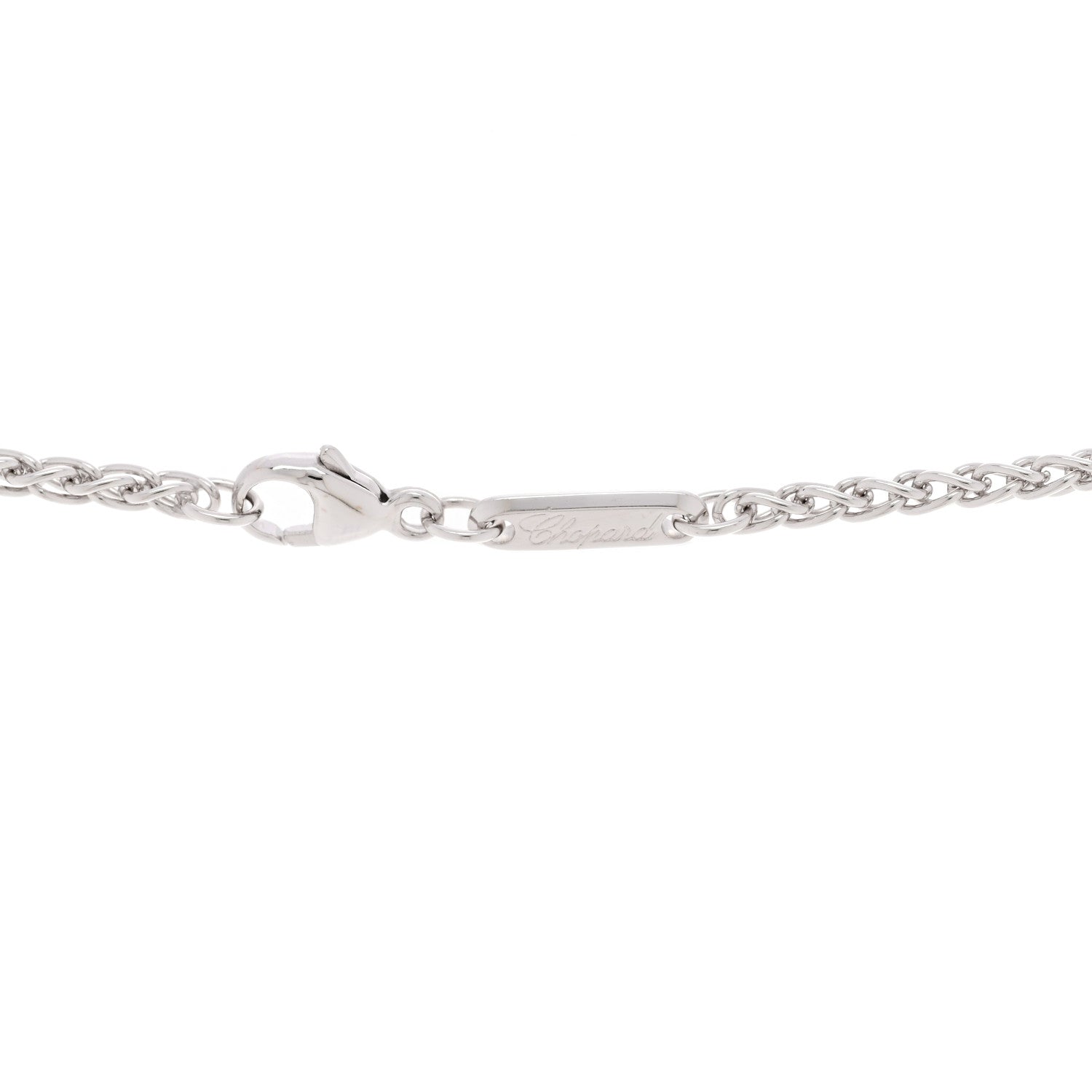 Chopard 18K White Gold 3 Diamond Happy Diamond Icons Round Pendant Necklace 5 of 5
