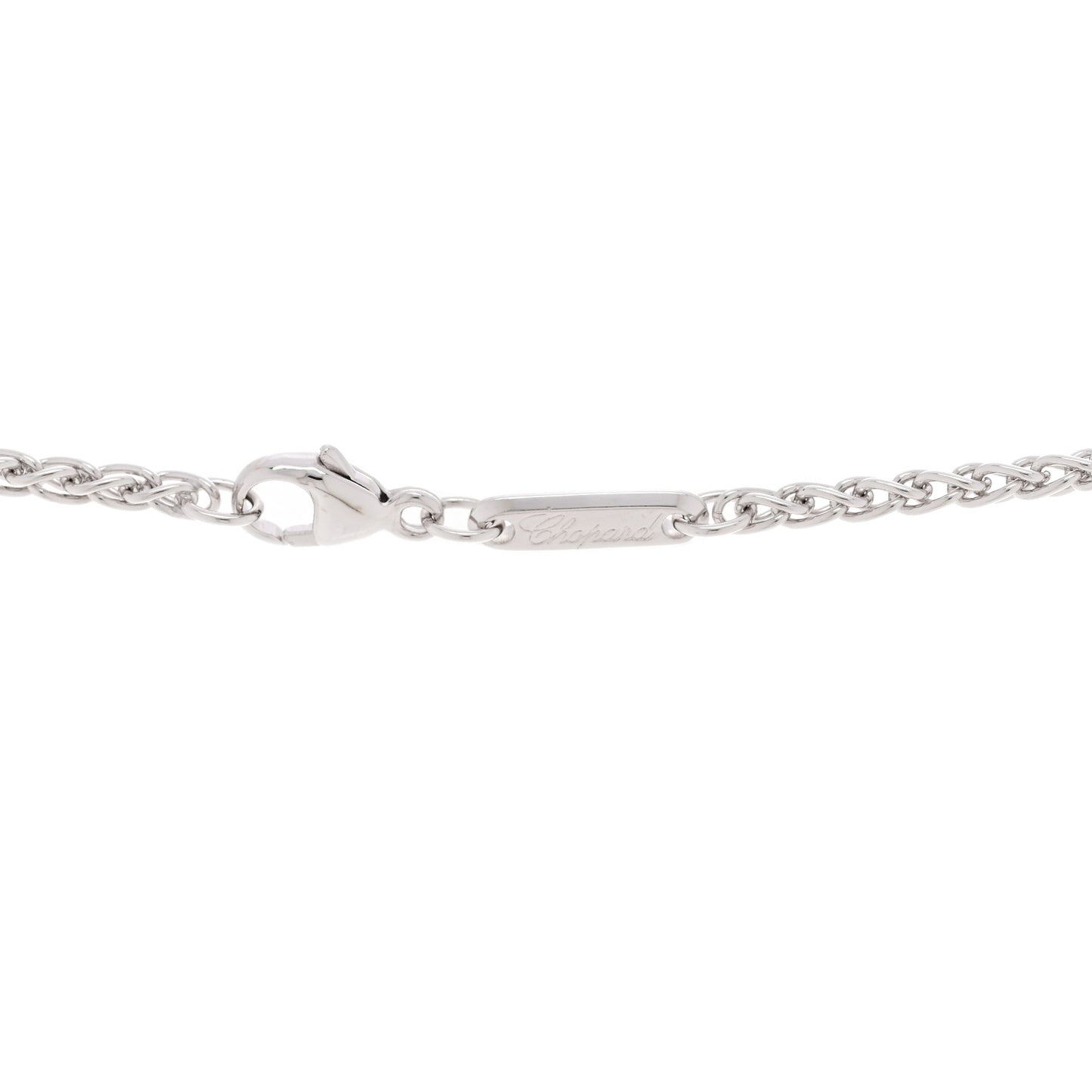 18K White Gold 3 Diamond Happy Diamond Icons Round Pendant Necklace