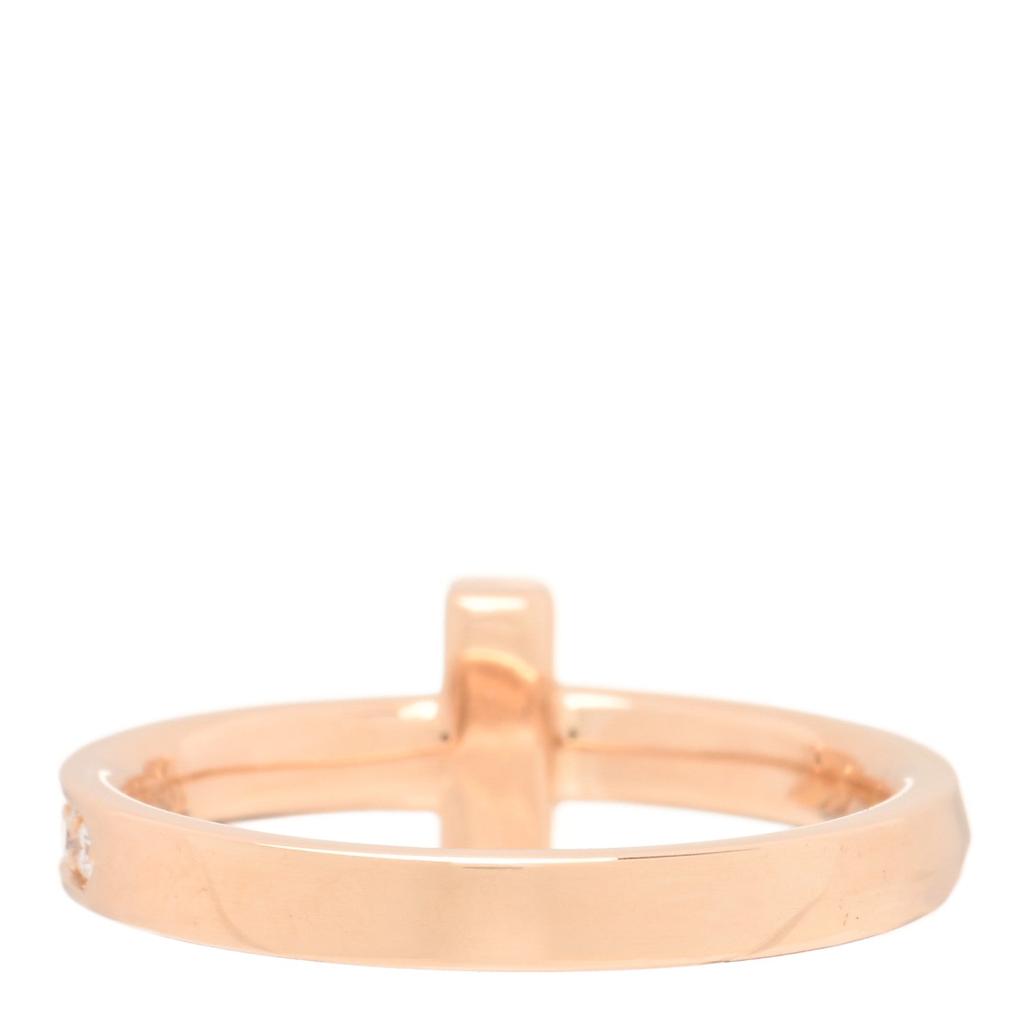 Tiffany 18K Rose Gold Diamond 2.5mm T T1 Ring 51 5.75 3 of 5