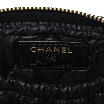 Chanel Lambskin Quilted Small Curvy Pouch Cosmetic Case Black 6 of 7