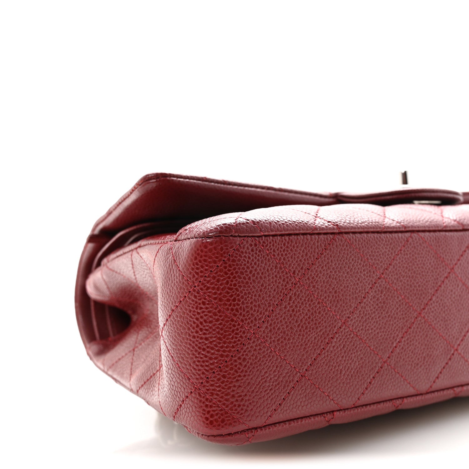 Chanel Caviar Quilted Medium Double Flap Burgundy 9 of 10