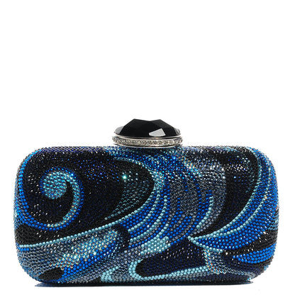 Judith Leiber Swarovski Crystal New Soap Dish Clutch Indigo 1 of 6