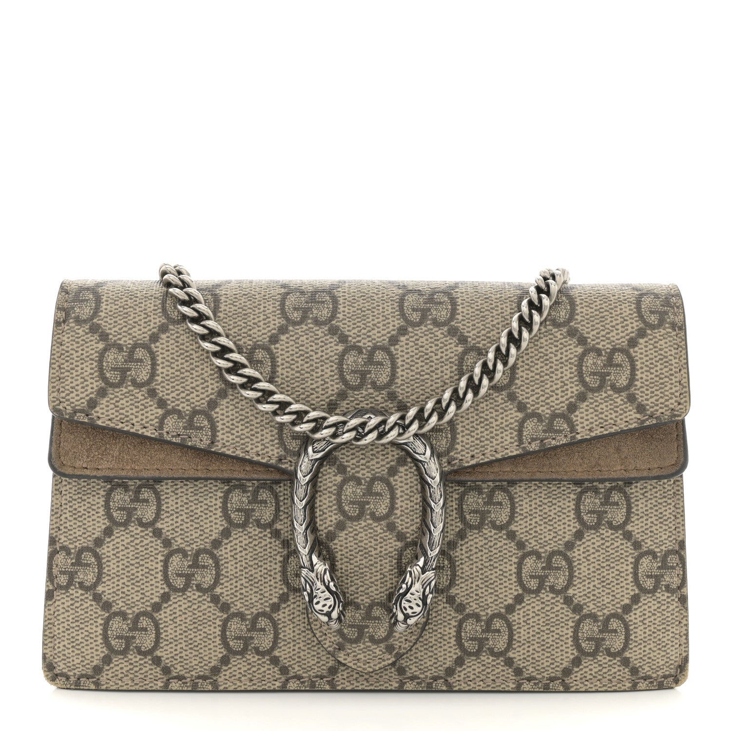 Gucci GG Supreme Monogram Super Mini Dionysus Shoulder Bag Taupe 1 of 13