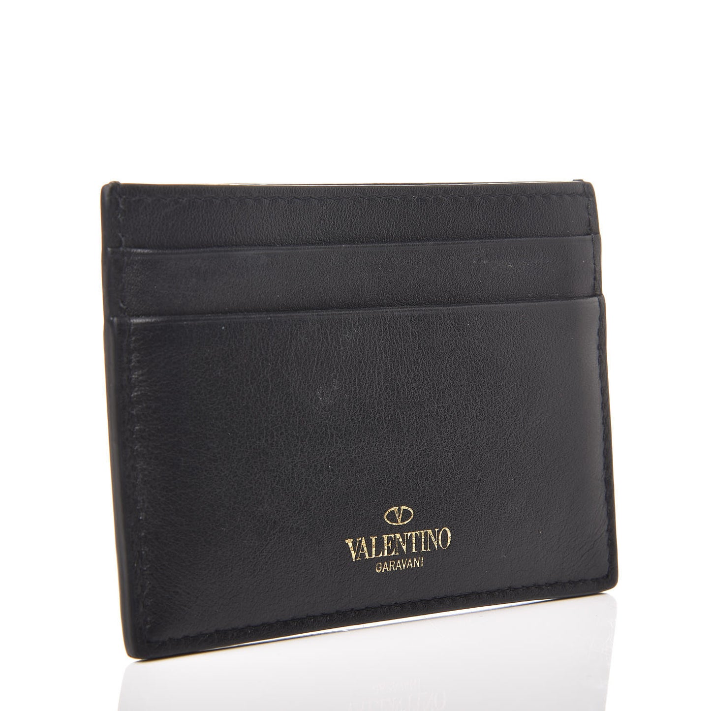 Vitello Rockstud Card Holder Black