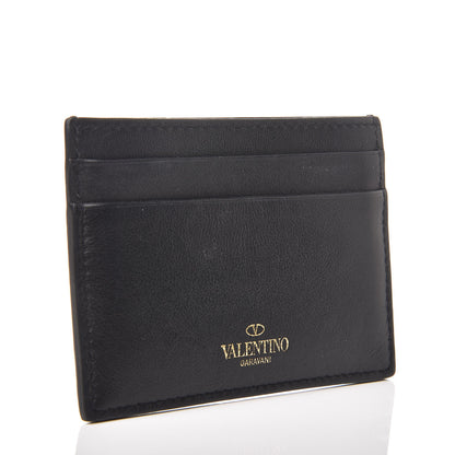 Valentino Garavani Vitello Rockstud Card Holder Black 3 of 9