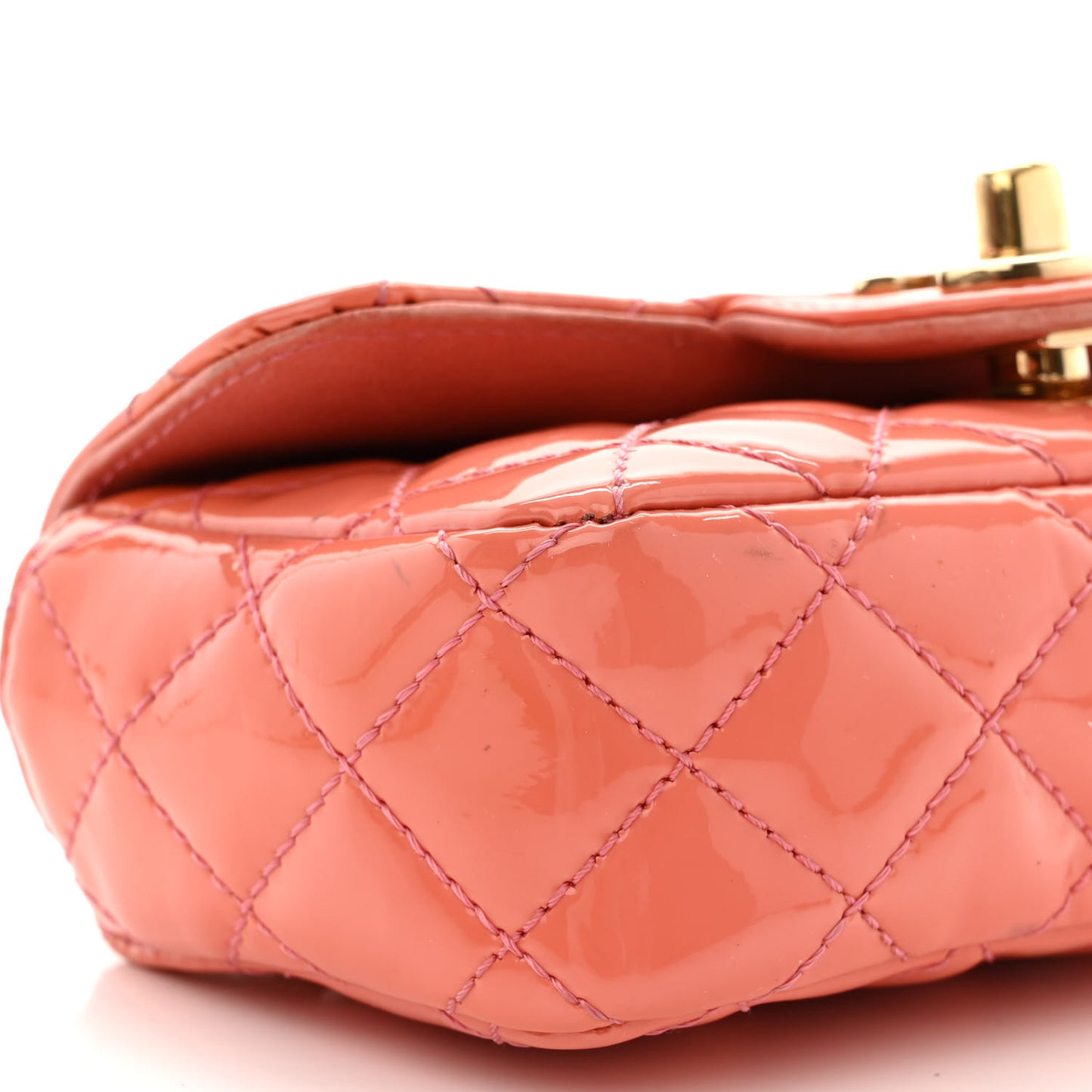 Patent Quilted Ginza 5th Anniversary Extra Mini Rectangular Flap Pink