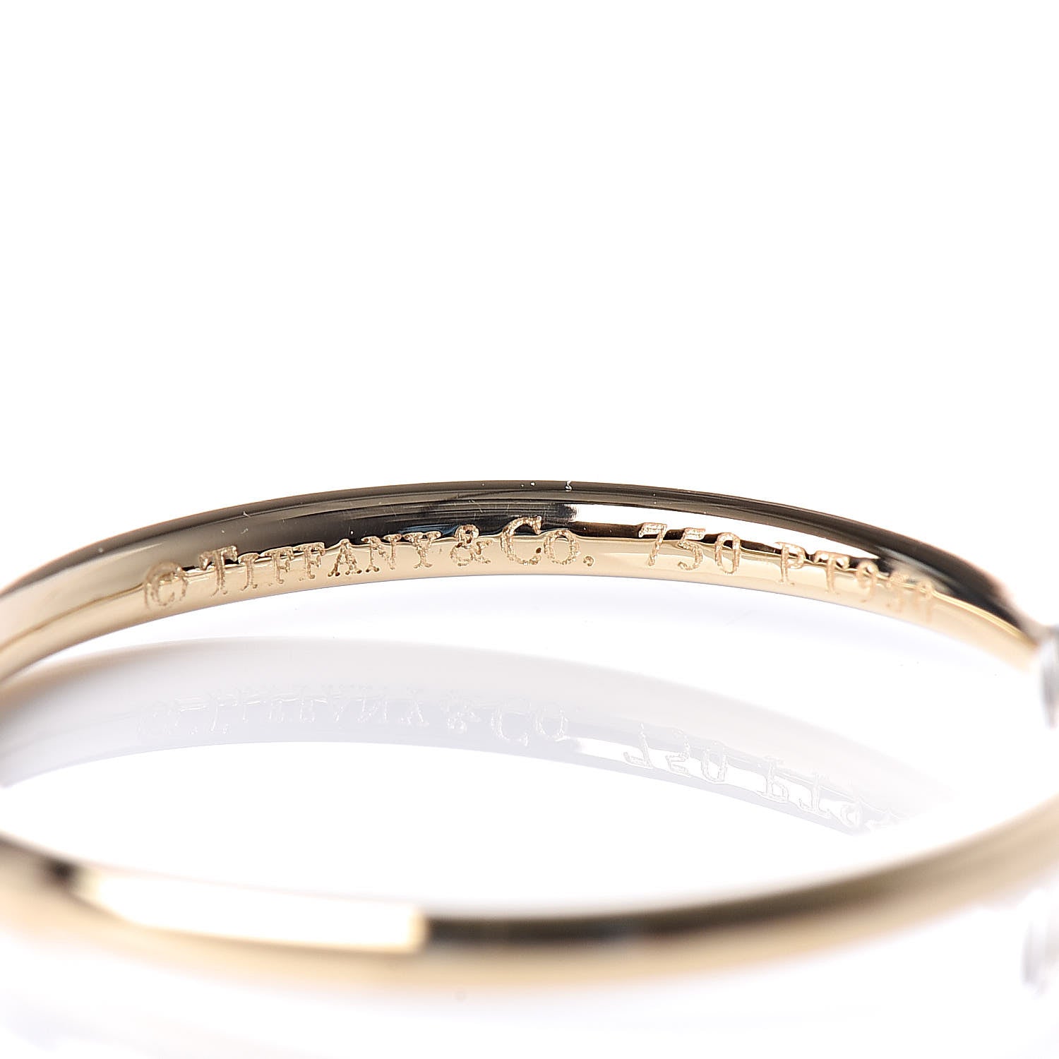 Tiffany Platinum 18K Yellow Gold Diamond .17ct Bezet Ring 49 5 4 of 4