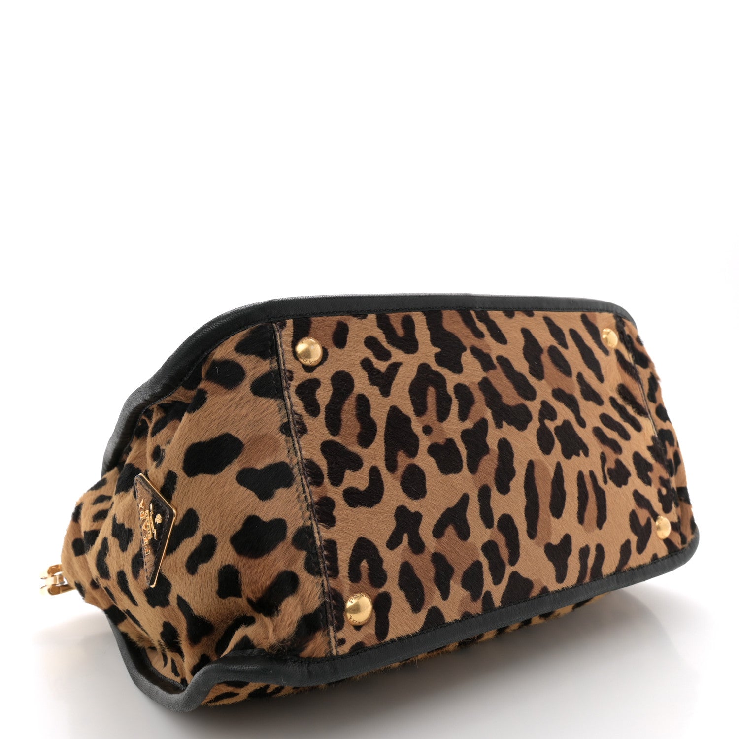 Prada Calf Hair Leopard Print Tote Sabbia Moro 4 of 13