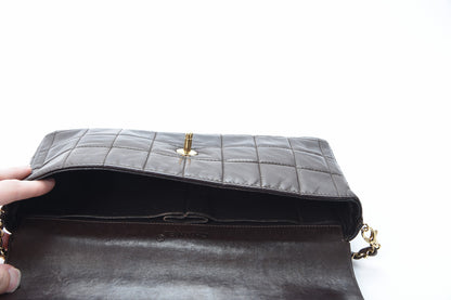 Chanel Lambskin East West Chocolate Bar Flap Dark Brown 6 of 20