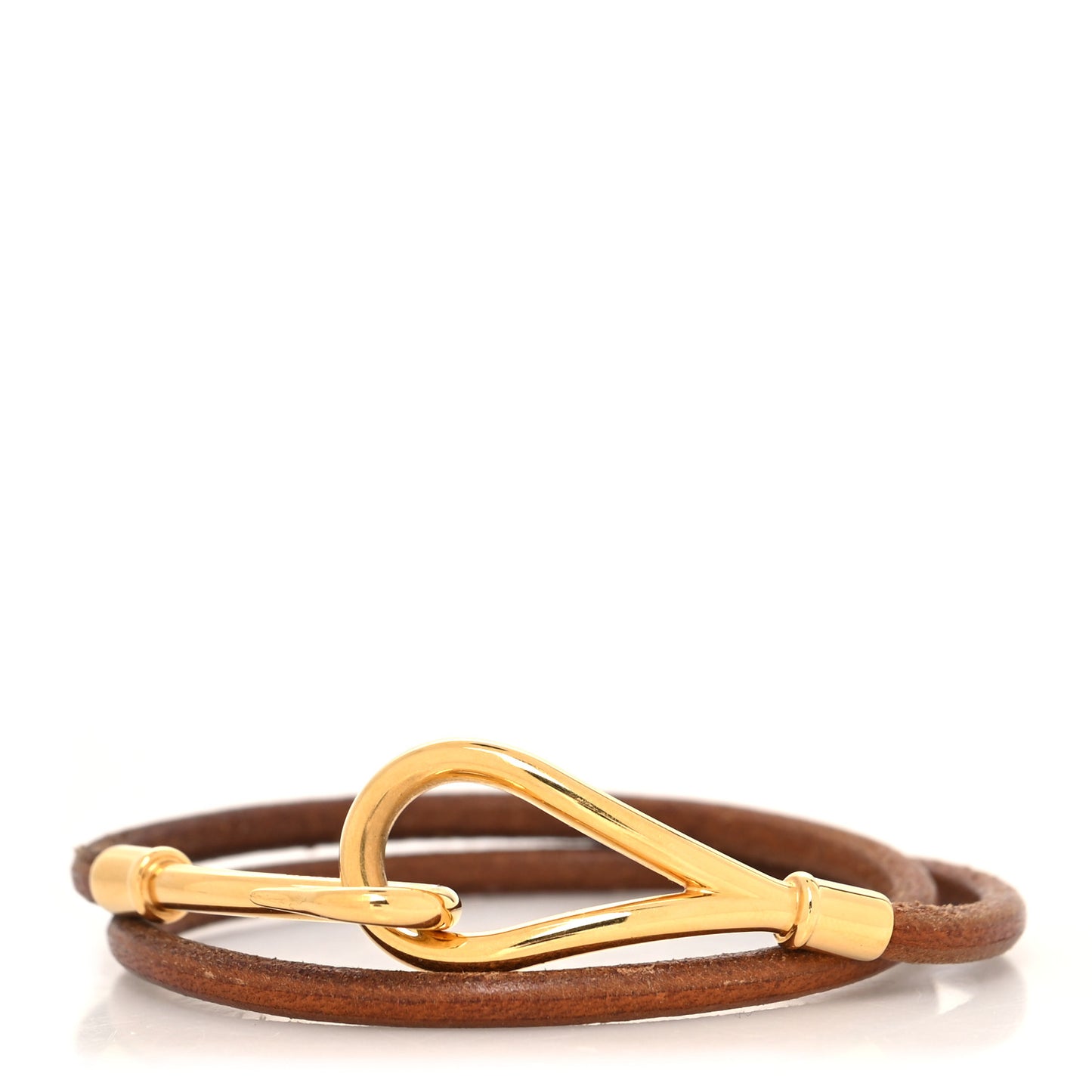 Natural Bridle Jumbo Hook Double Tour Bracelet Bouton