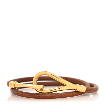 Hermes Natural Bridle Jumbo Hook Double Tour Bracelet Bouton 1 of 4