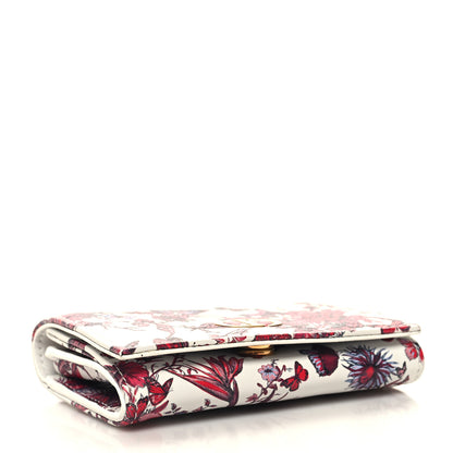 Christian Dior Calfskin Print Caro XS Wallet White Multicolor 4 of 9