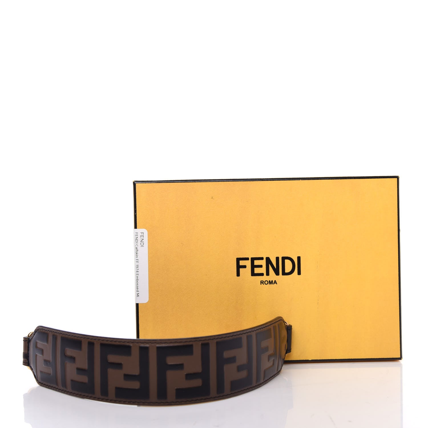 Fendi Calfskin FF 1974 Embossed Mini Strap You Maya Black 5 of 5