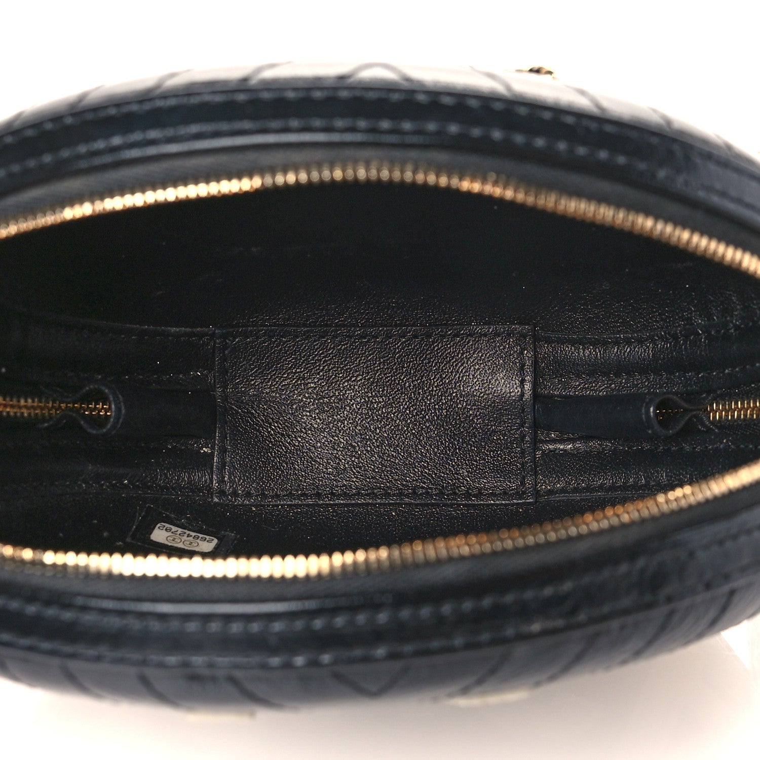Chanel Lambskin Embroidered Chevron Quilted La Pausa Tassel Clutch Black 5 of 10