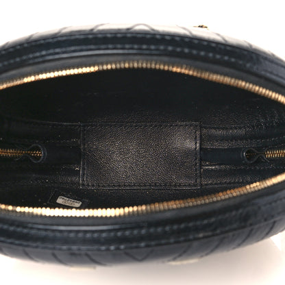 Chanel Lambskin Embroidered Chevron Quilted La Pausa Tassel Clutch Black 5 of 10