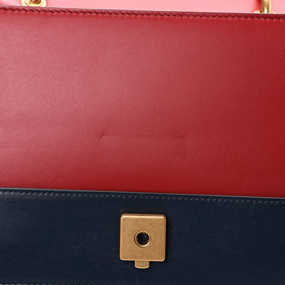 Gucci Calfskin Sylvie Web Queen Margaret Shoulder Bag Blue Agata Hibiscus Red Mystic White 11 of 11