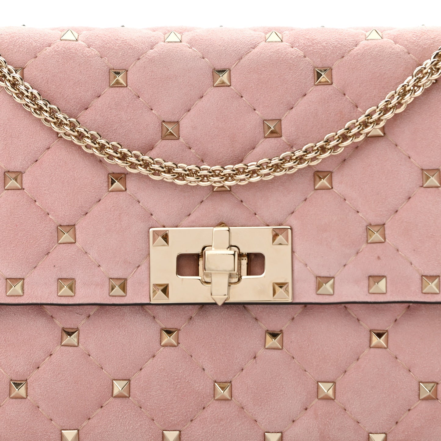 Suede Rockstud Spike Wallet on Chain Loto