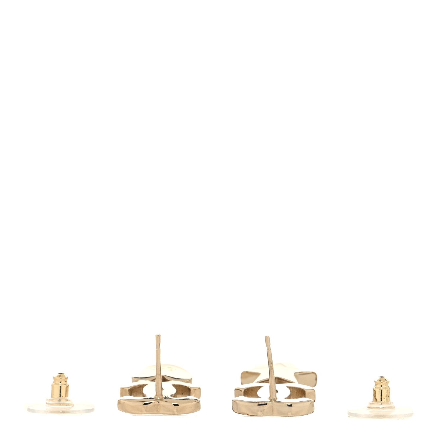Chanel Crystal Pearl Charming Winter CC Star Heart Earrings Gold 3 of 4
