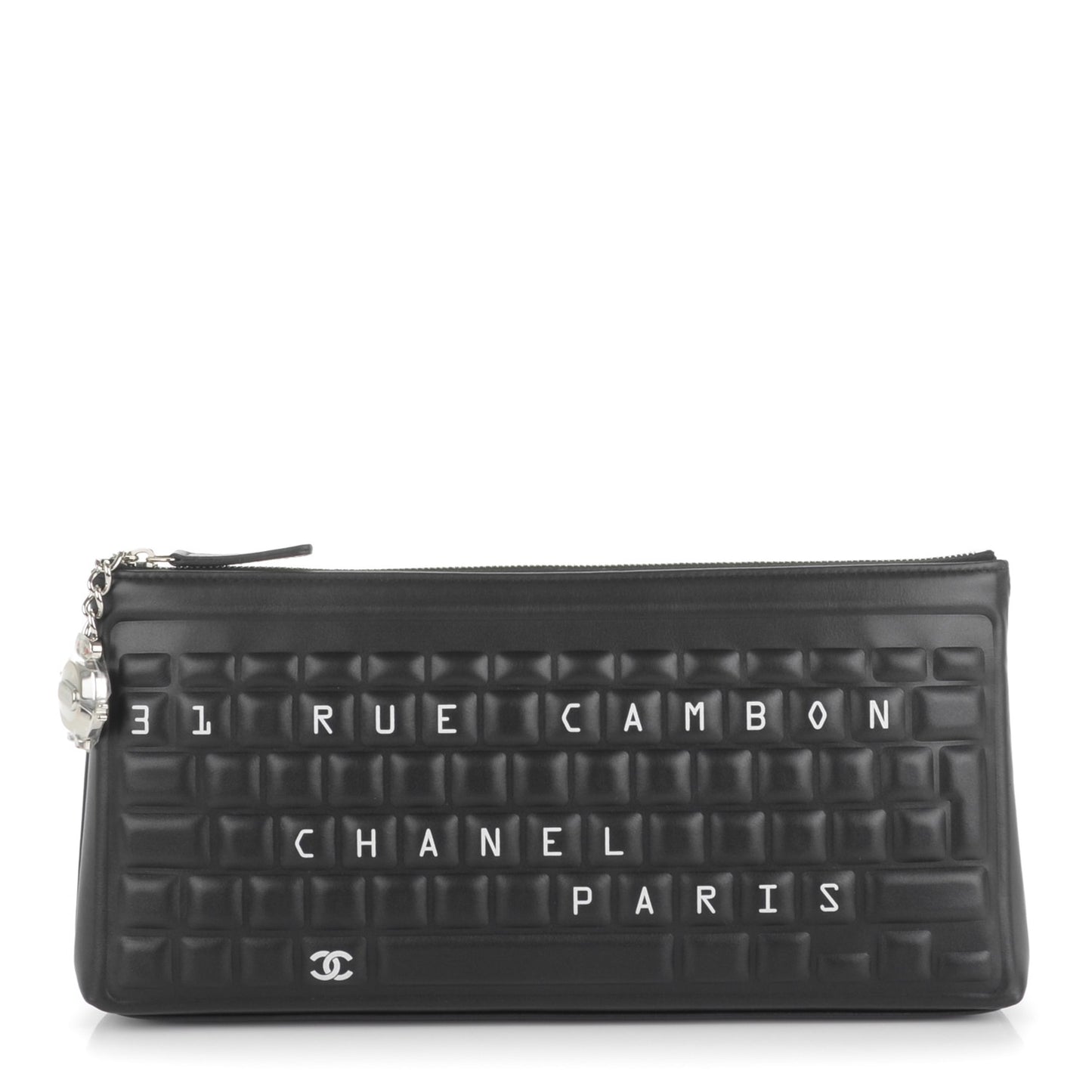 Metallic Calfskin Keyboard Pouch Black