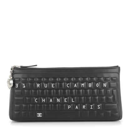Chanel Metallic Calfskin Keyboard Pouch Black 1 of 8