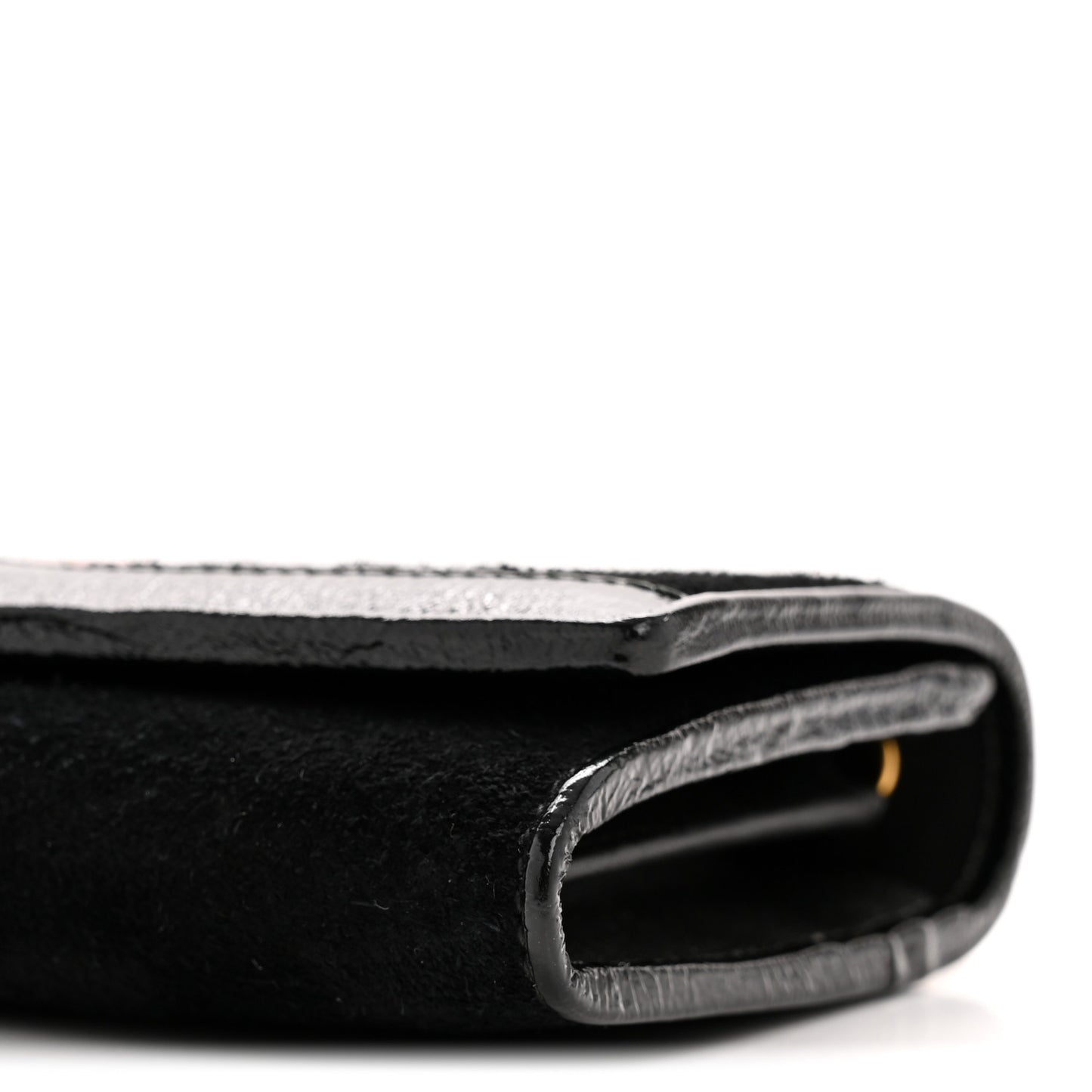 Suede Patent Web Ophidia Wallet On Chain Black