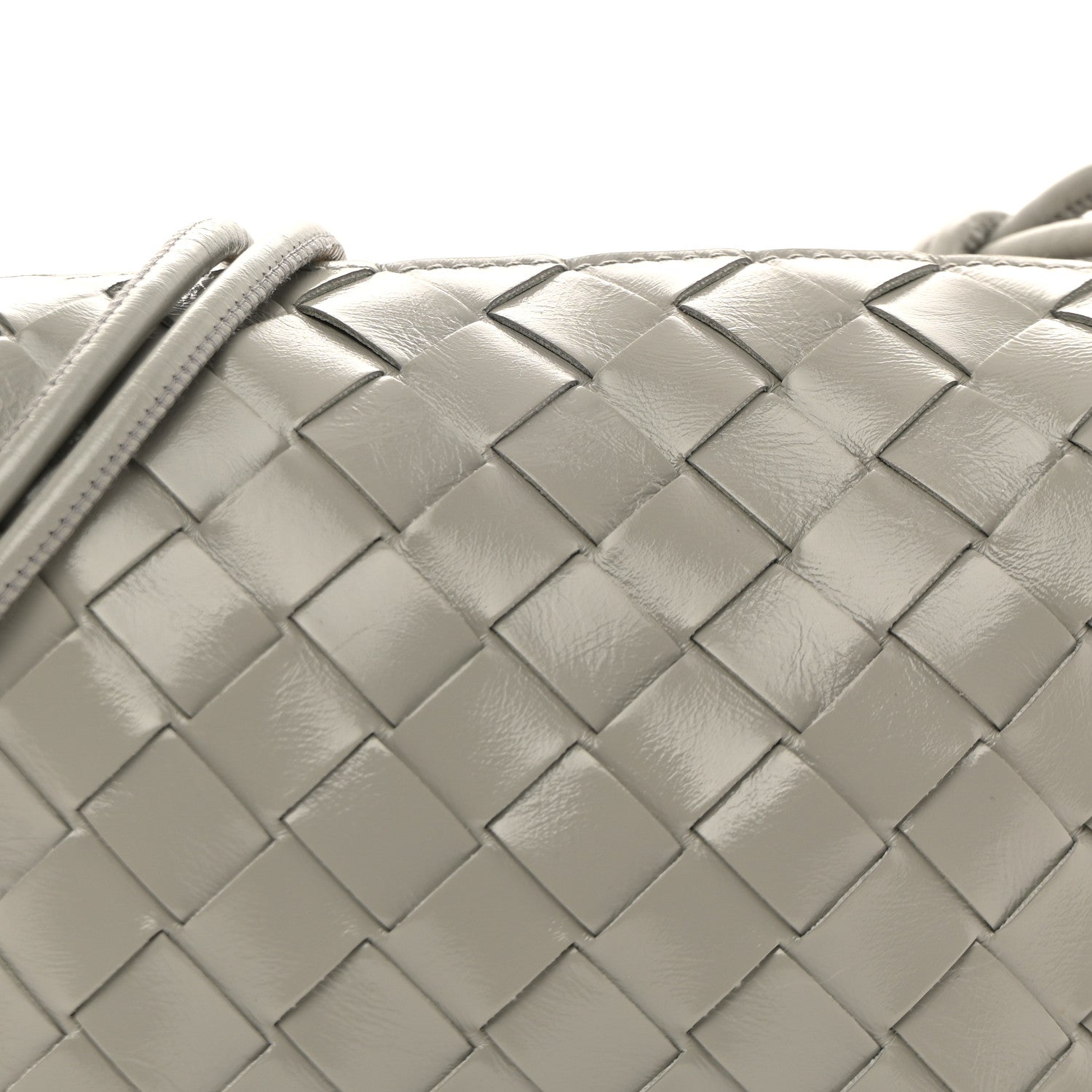 Bottega Veneta Polished Nappa Intrecciato Metallic Knot Mini Loop Camera Bag Sterling 7 of 9